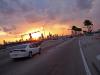 Miami city sunset